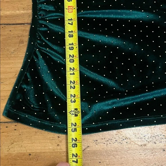 Michael Kors Dark Green velvet blouse size L - Picture 8 of 12